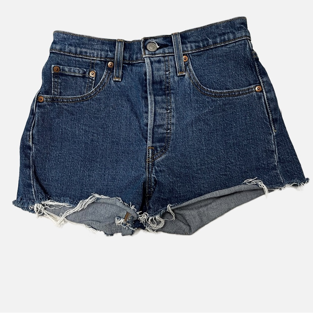 Levi's 501 Dark Blue High-Rise Denim Jean Shorts
